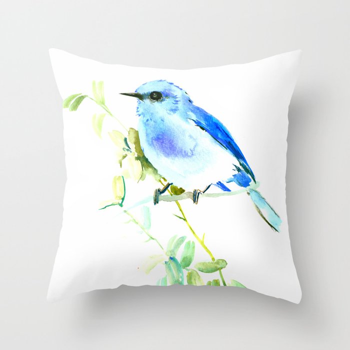 Mountain Bluebird homde decor Throw Pillow