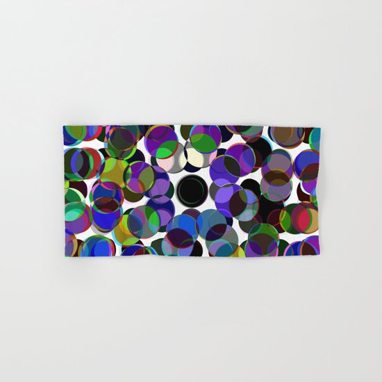 Cluttered Circles III - Abstract, Geometric, Pastel Coloured, Circle Patterned Artwork Hand & Bath Towel