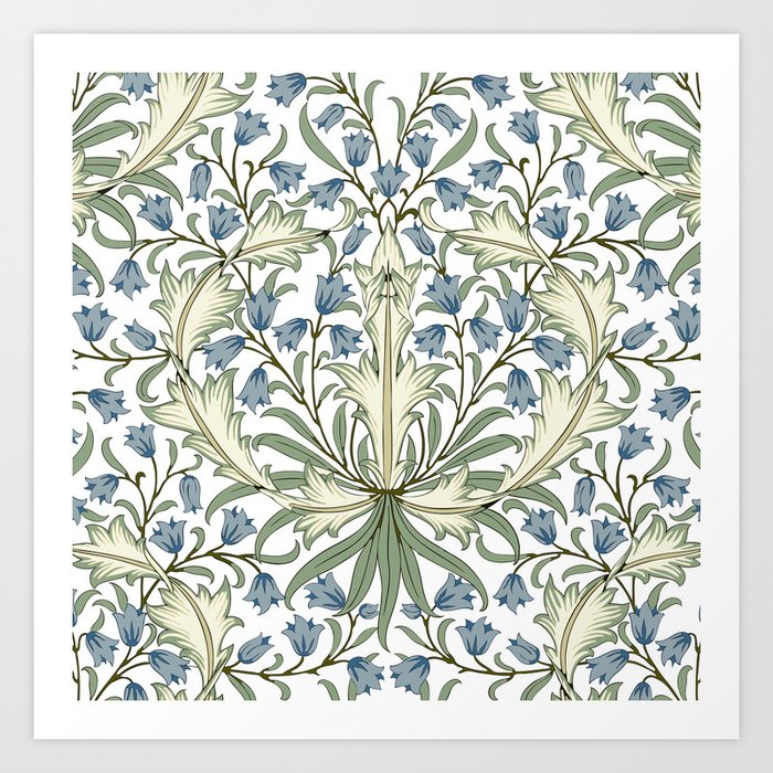 William Morris Bluebell Design Wrapping Paper Eco-friendly Sage