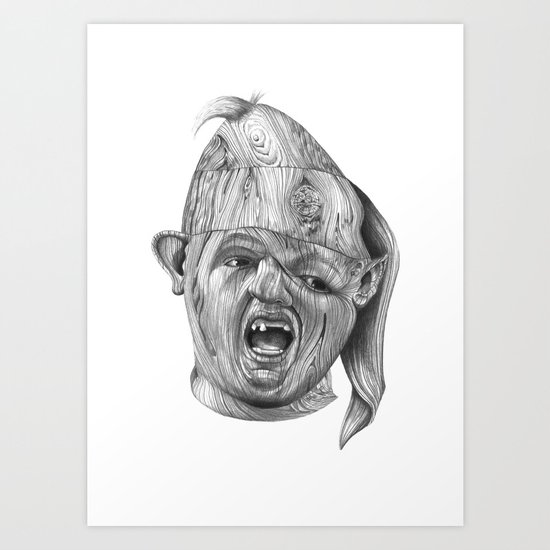 Wood Sloth Art Print