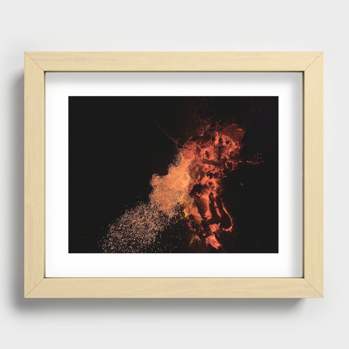 Flames Fire Heat Recessed Framed Print