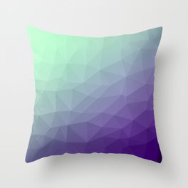 Purple green ombre gradient geometric mesh pattern Throw Pillow