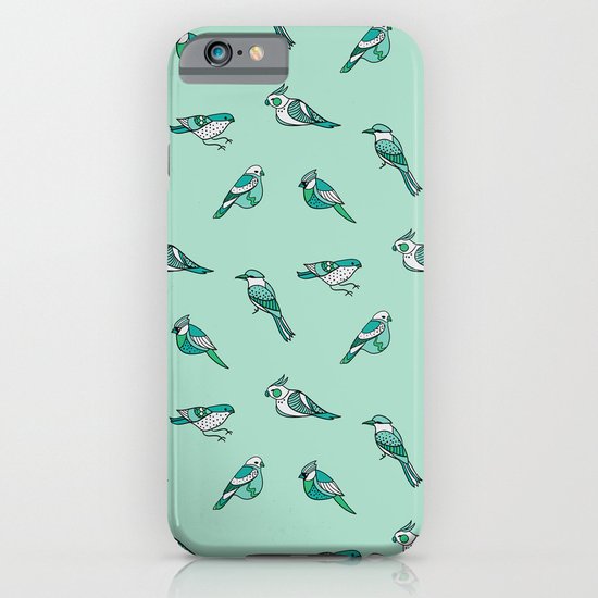 doodle birds - mint iPhone & iPod Case