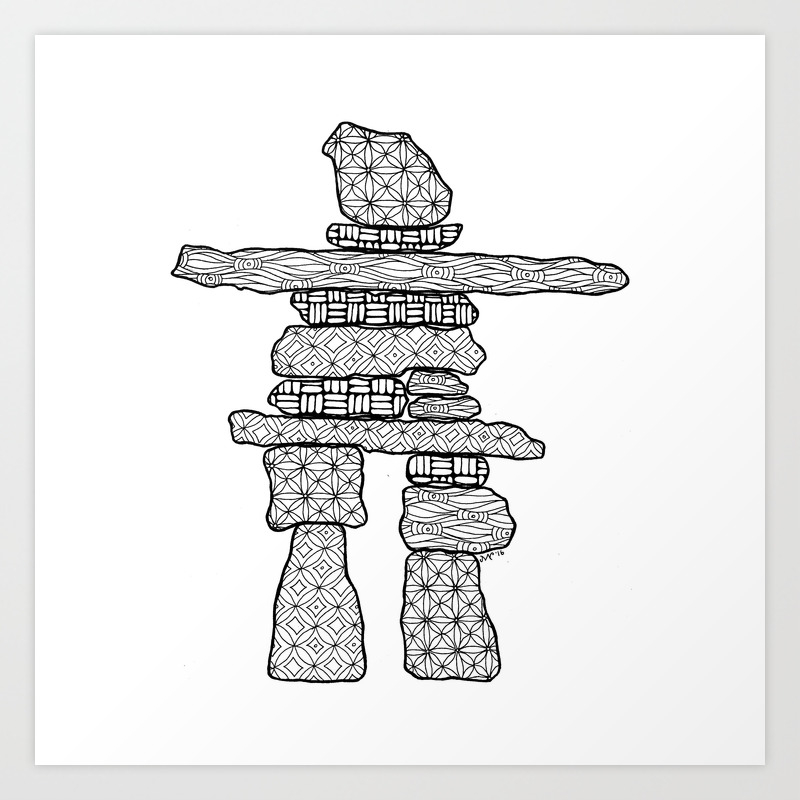 Inukshuk Art Print By Maya Wade | Society6