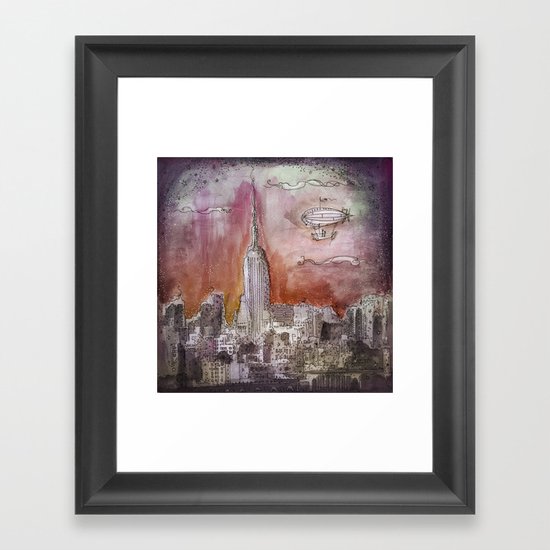 Boat over the City Framed Art Print
