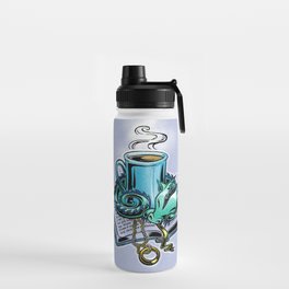 Snuggly dragon and a coffee cup Water Bottle