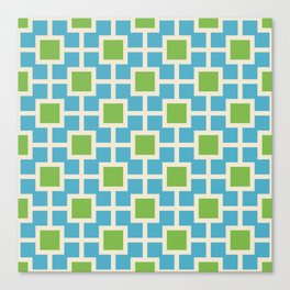 Classic Hollywood Regency Pattern 773 Blue Green and Beige Canvas Print