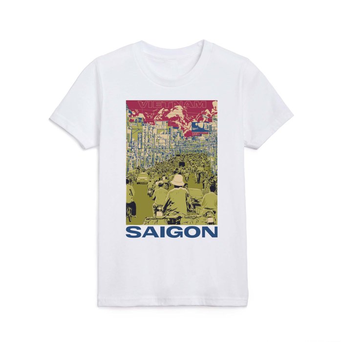 Vintage Saigon Vietnam travel Kids T Shirt