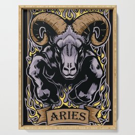 Aries Zodiac Sun Sign Ram Fire Astrology Serving Tray
