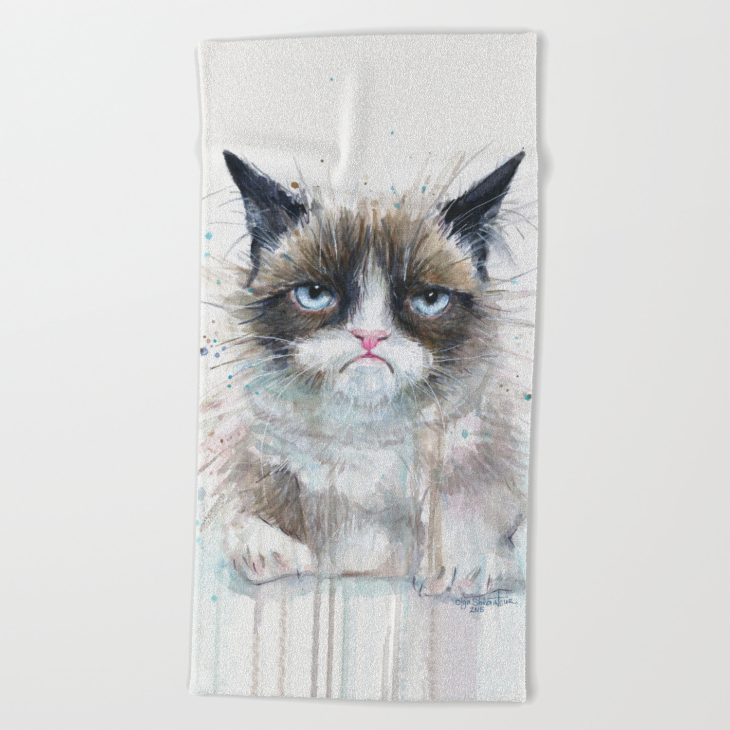 Angry Cat Beach Towel By Olechka Society6
