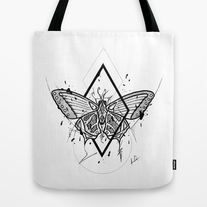 Butterfly Handmade Drawing Made In Pencil And Ink Tattoo Sketch Tattoo Flash Blackwork Tote Bag By Lucagenart Society6