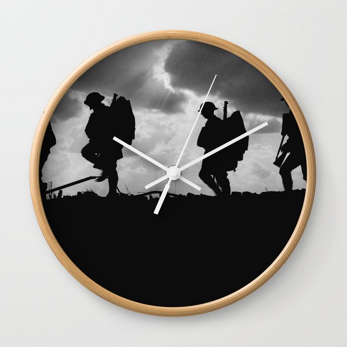 Soldier Silhouettes - Battle of Broodseinde Wall Clock