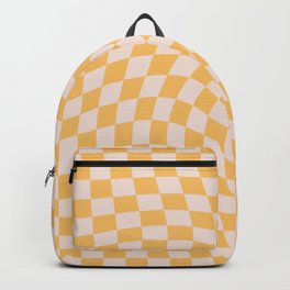 Check I - Yellow Twist — Checkerboard Print Backpack