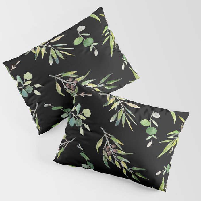 Eucalyptus and Olive Pattern  Pillow Sham