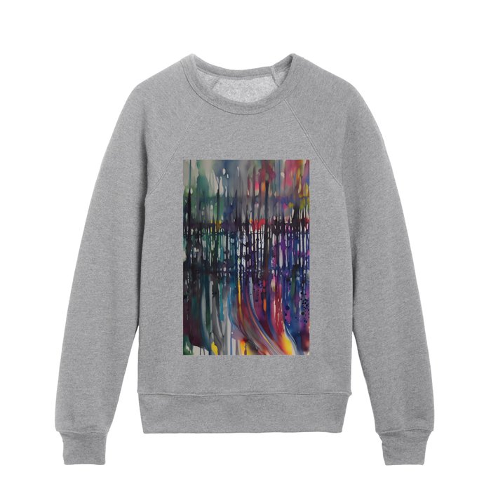 After the Rain- Fluid Abstract Watercolor Kids Crewneck