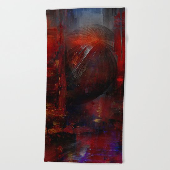 Above the Golden bridge Beach Towel
