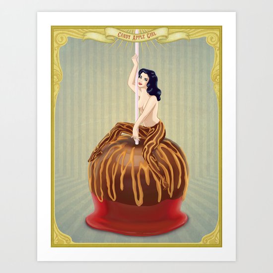 Candy Apple Girl Art Print
