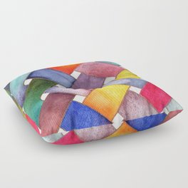 Rainbow Celtic Knot Abstract Pattern Floor Pillow