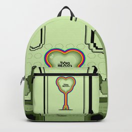 Two Balloon Unlocked Hearts Backpack | Orchard, Trees, Digital, Green, Graphicdesign, Balloon, Concept, Animal, Geometry, Vector 