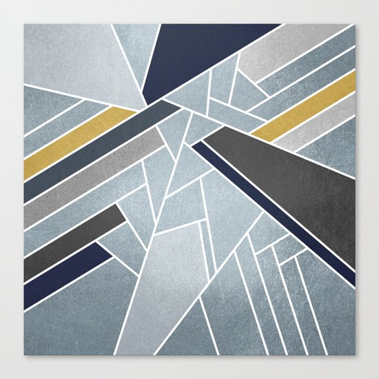 Soft Silver/Blue/Navy/Gold Canvas Print
