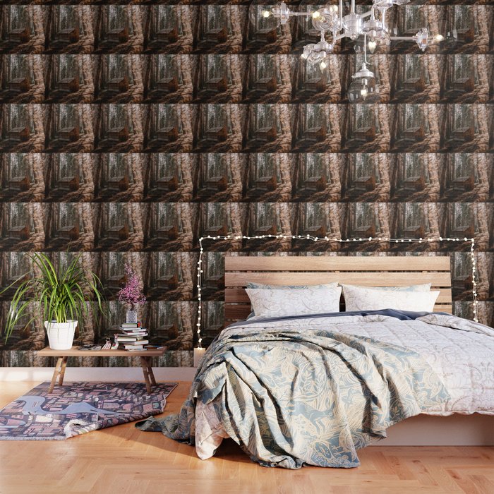Log Cabin In The Forest Wallpaper By Jasde Society6