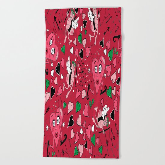 Cupid in Red Beach Towel