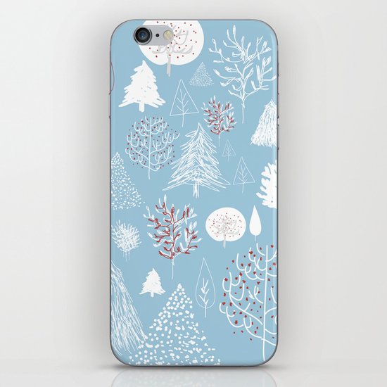 Christmas forest iPhone Skin