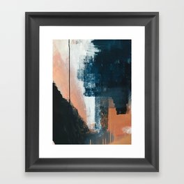 Vienna: a minimal, abstract mixed-media piece in pinks, blue, and white by Alyssa Hamilton Art Framed Art Print