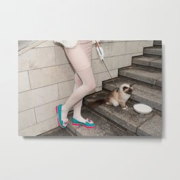 I’ve been brought up to always act like a lady Metal Print | Milk, Stairs, Shoes, Temper, Cat, Oligarch, Fashion, Legs, Photo, Urban 