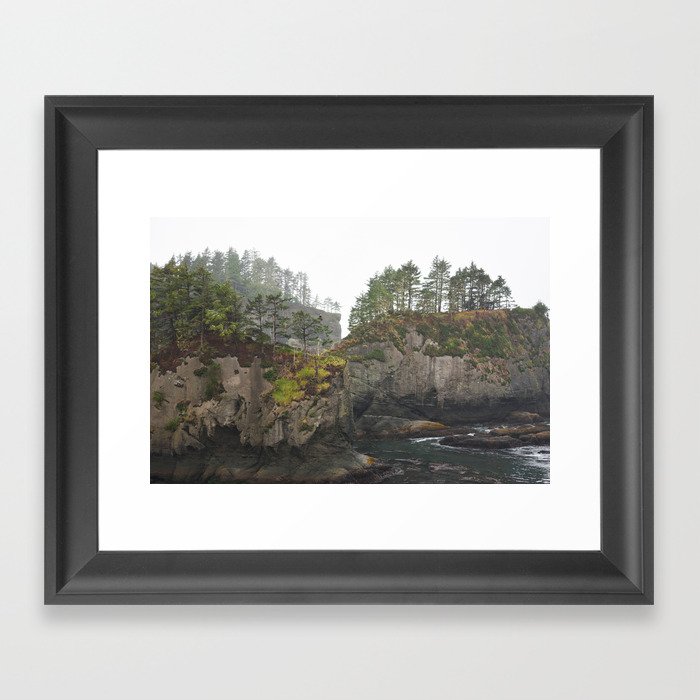 Washington Coast Pacific Ocean Northwest Islands Sea Stacks Seascape Landscape Forest Eagle Nautical Nature Framed Art Print
