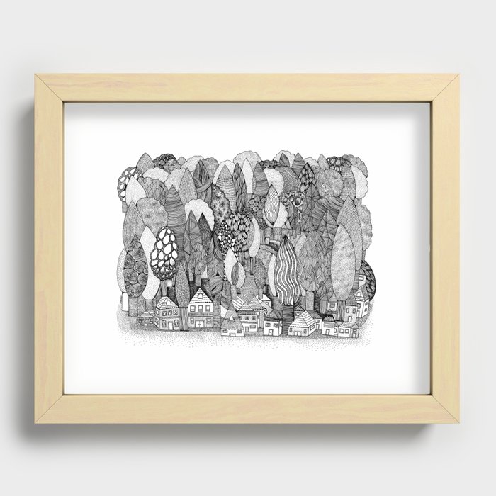 Mysterious Village Recessed Framed Print
