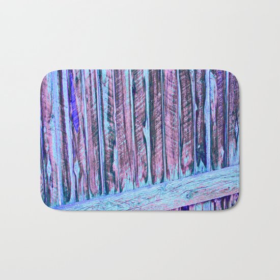 Blue Abstract Fence Bath Mat