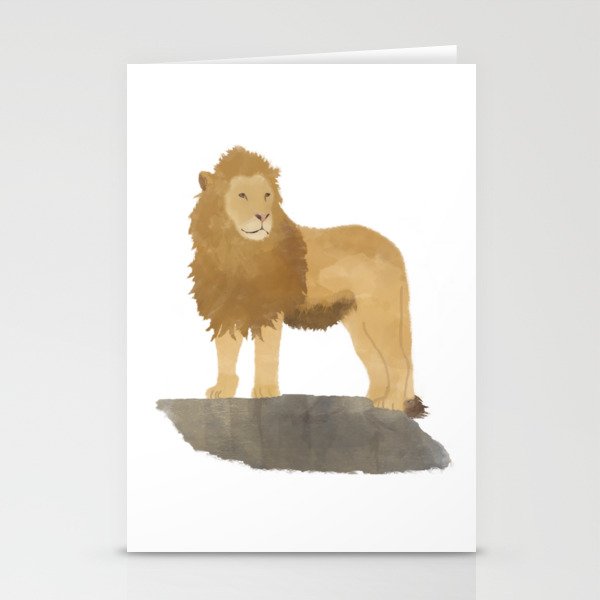 Lion Standing on Rock Stationery Cards