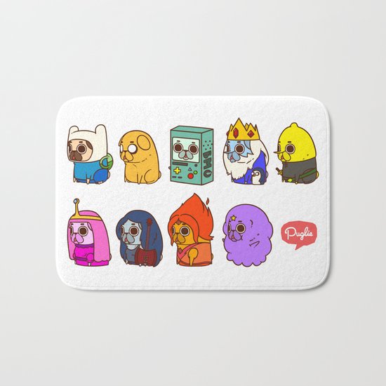 Pugventure Time! Bath Mat