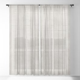 Minimalist Pattern Beige Ivory White II Sheer Curtain