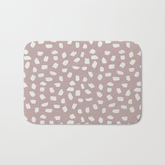 Simply Ink Splotch Lunar Gray on Clay Pink Bath Mat