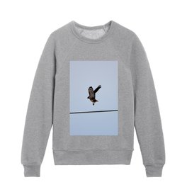 Red Tailed Hawk Flying Away Kids Crewneck