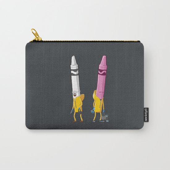 White and Pink Carry-All Pouch