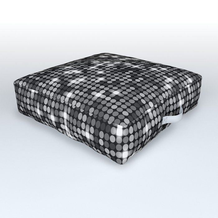 Modern Sparkling Dots Black Pattern Outdoor Floor Cushion