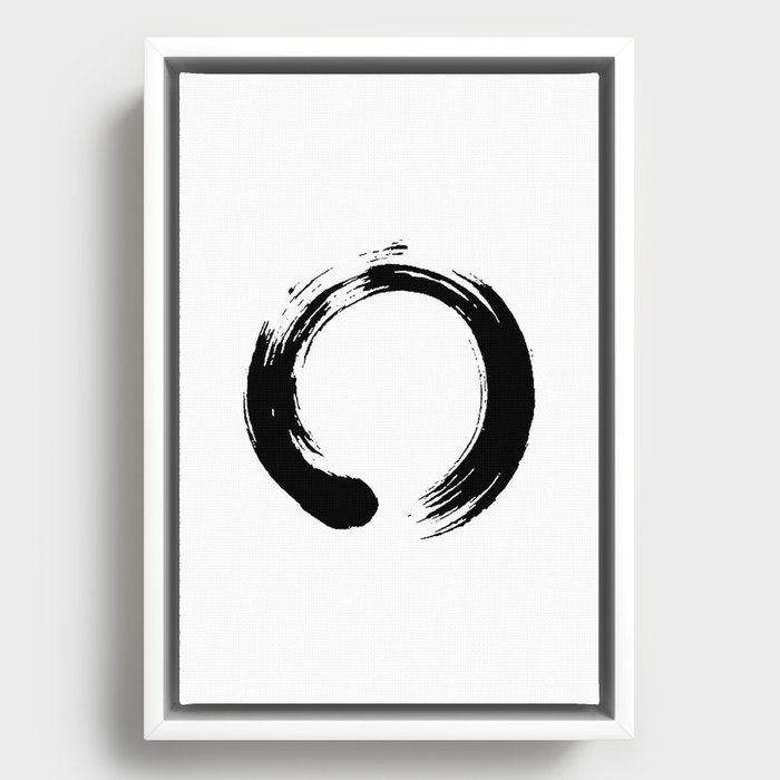 enso, enso circle, zen circle, zen enso, zen symbol, zen art, japanese circle, japanese, japanese ar Framed Canvas