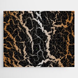 Cracked Space Lava - Bronze/White Jigsaw Puzzle
