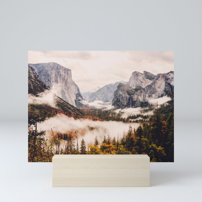 Amazing Yosemite California Forest Waterfall Canyon Mini Art Print