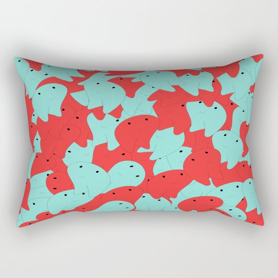 Crowded Rectangular Pillow