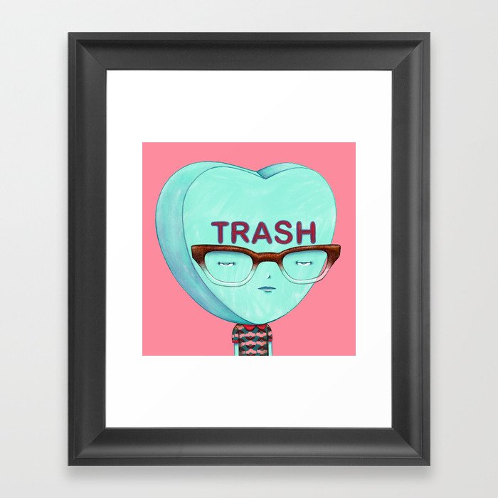 Love is Trash Framed Art Print