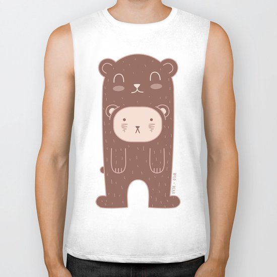 WILD + BEAR print Biker Tank