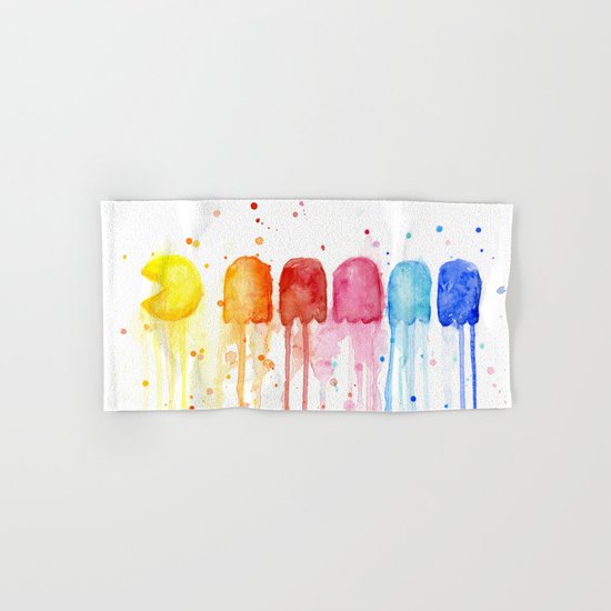Retro Rainbow Geek Video Game Art Hand & Bath Towel