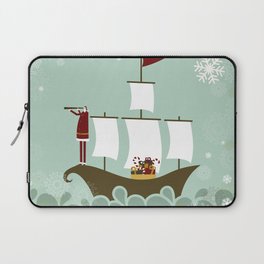 Santa and christmas sailboat Laptop Sleeve