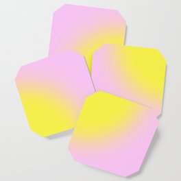 Healing With  Pink and Yellow  Aura Gradient Ombre Sombre Abstract  Coaster