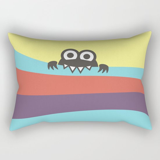Yummy Colorful Stripes Cute Cartoon Character Rectangular Pillow