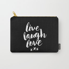 Live Laugh Love black and white monochrome typography poster design home wall decor canvas Carry-All Pouch
